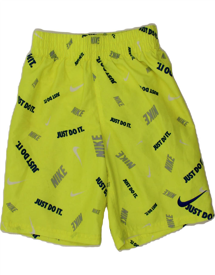 NIKE Boys Graphic Sport Shorts 6-7 Years Large  Yellow Polyester Vintage Nike and Second-Hand Nike from Messina Hembry 