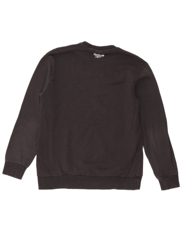 Felpa Reebok da donna con grafica classica, maglione UK 18 XL, cotone nero