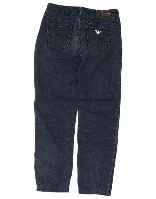 Jeans slim crop da donna Armani W27 L24 cotone blu navy