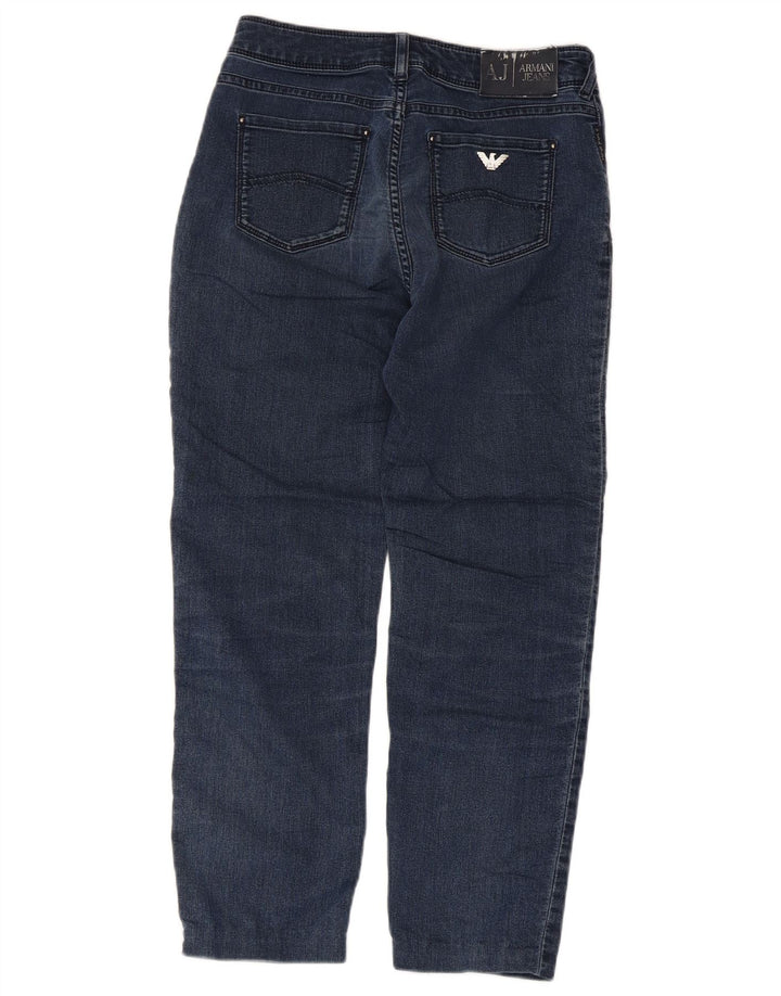 Jeans slim crop da donna Armani W27 L24 cotone blu navy