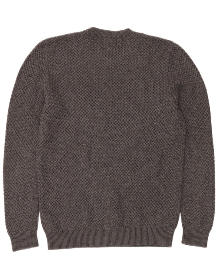 Maglione maglione girocollo da uomo FARHI in cotone grigio medio