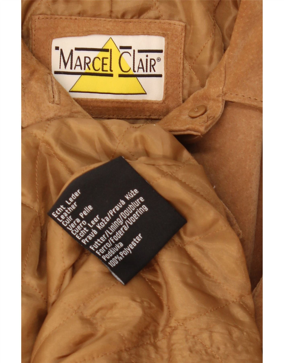Giacca in pelle scamosciata da donna Marcel Clair UK 14 grande in pelle marrone