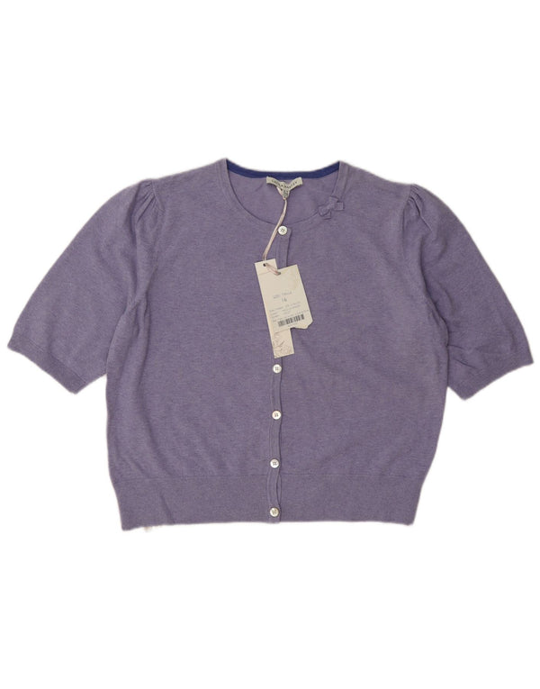 Laura Ashley, maglione Bolero a maniche corte da donna, UK 16, grande, cotone viola