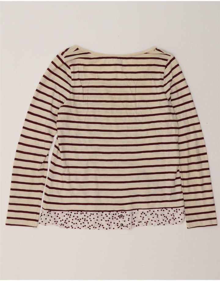Top da donna a maniche lunghe White Stuff UK 10 Small Off White Striped