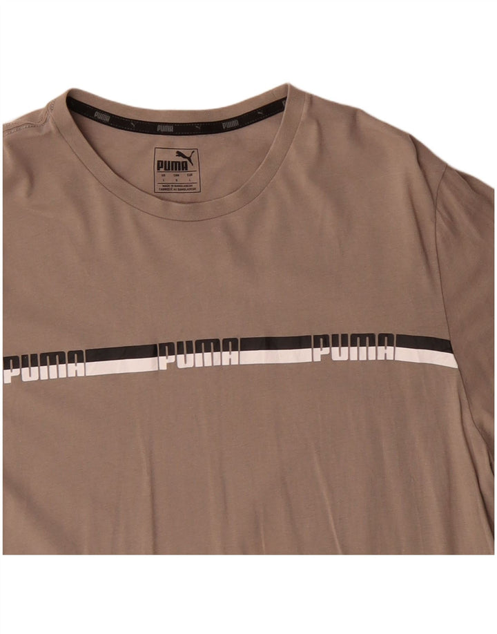 Puma T-shirt grafica da uomo grande in cotone beige