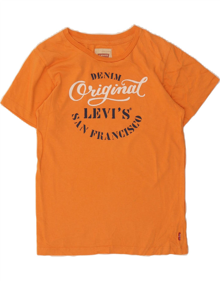 LEVI'S Boys Graphic T-Shirt Top 11-12 Years Orange Cotton Vintage Levi's and Second-Hand Levi's from Messina Hembry 