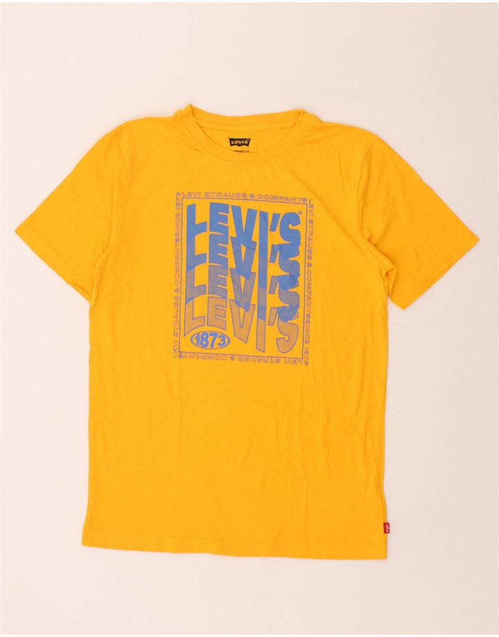 LEVI'S Boys Graphic T-Shirt Top 15-16 Years Yellow Cotton Vintage Levi's and Second-Hand Levi's from Messina Hembry 