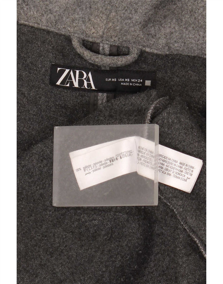 Cappotto oversize con cappuccio da donna Zara UK 6 XS poliestere grigio