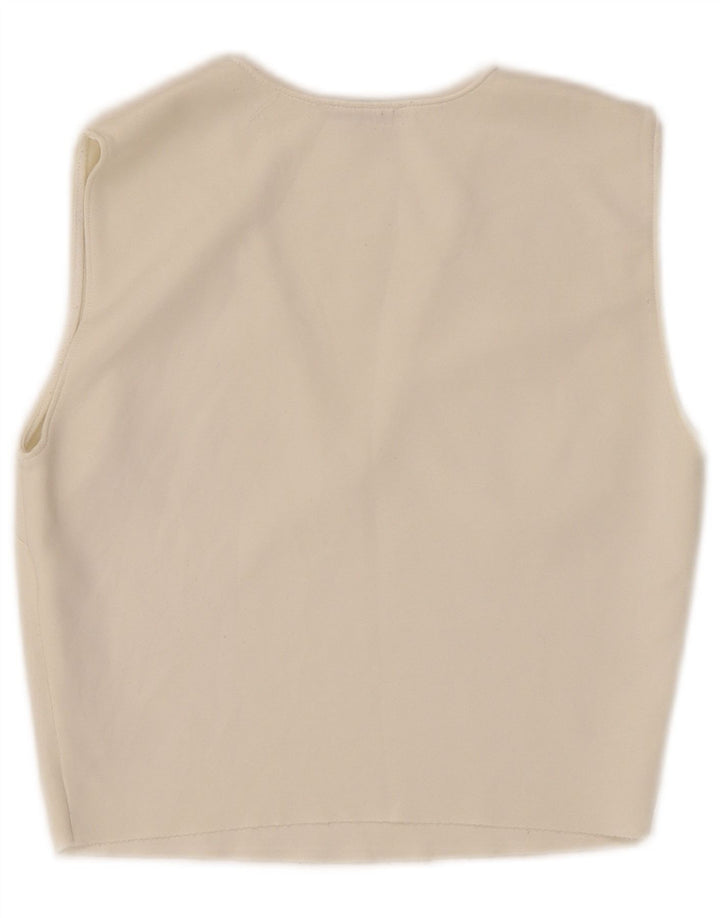 Top corto senza maniche da donna Zara in camicetta UK 8 Small poliestere bianco