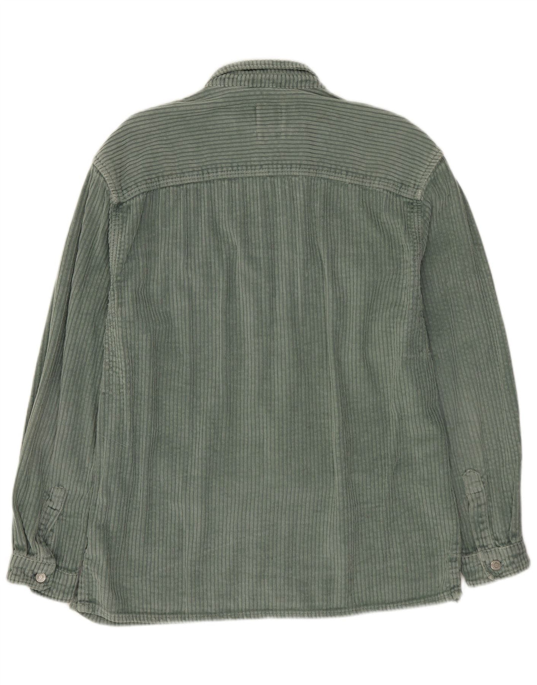 Camicia da uomo in velluto a coste dalla vestibilità rilassata ZARA, cotone verde medio