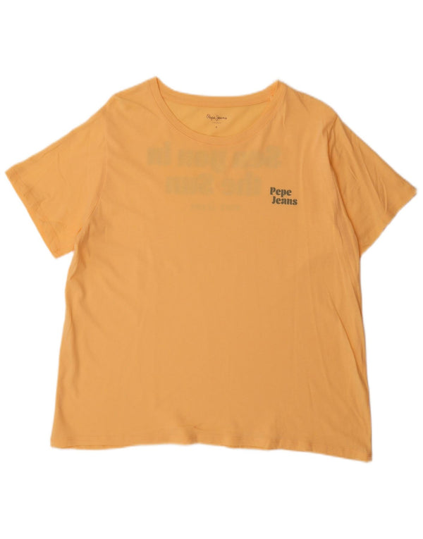 T-shirt grafica da donna PEPE Jeans Top UK 18 XL Giallo