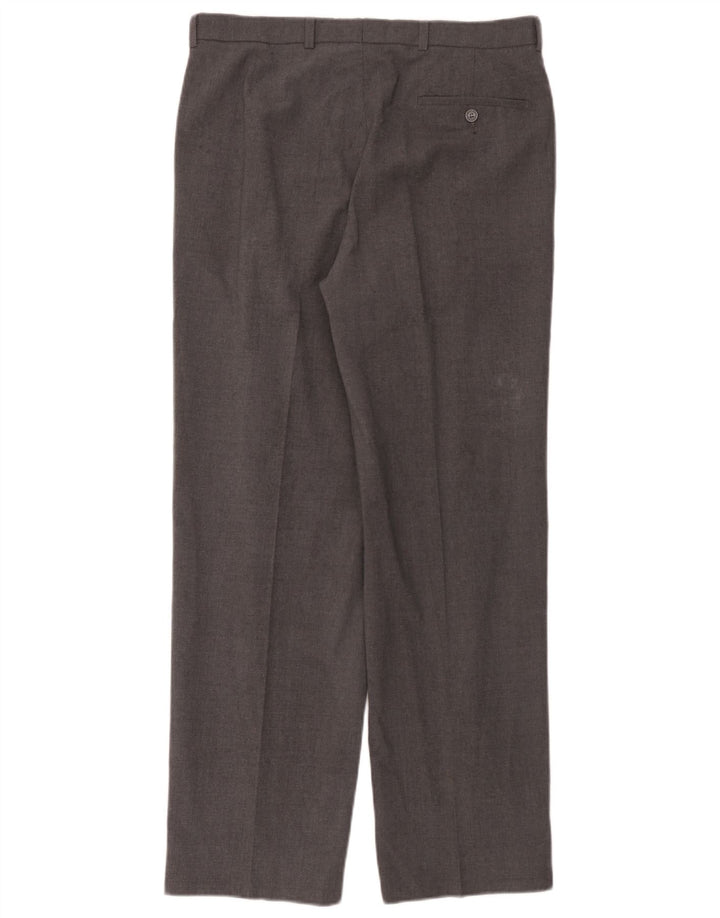 Pantaloni da abito con pegging da uomo Marks & Spencer W34 L31 poliestere grigio