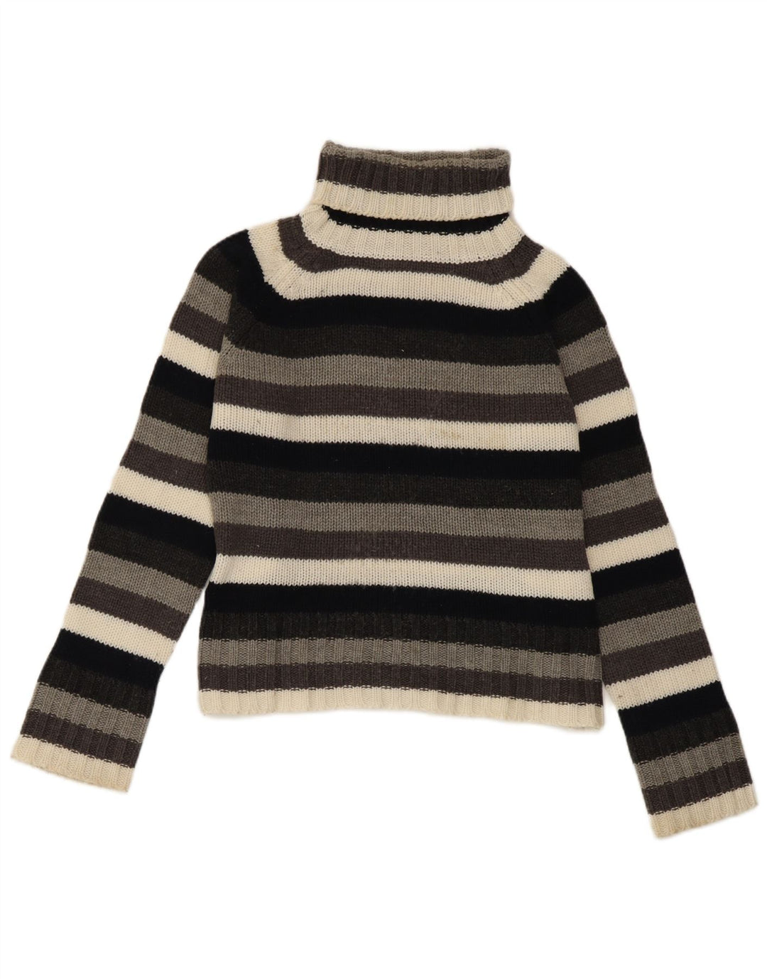 Maglione corto da donna Zara con collo alto, UK 14, a righe grandi multicolori