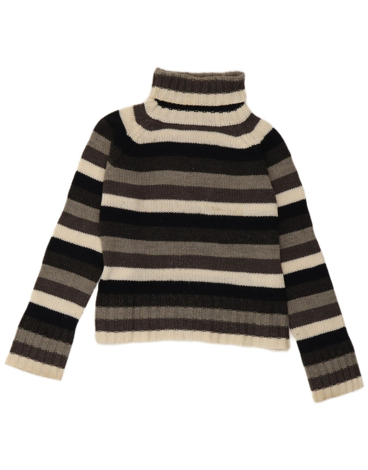 Maglione corto da donna Zara con collo alto, UK 14, a righe grandi multicolori