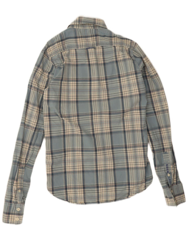 Superdry Mens Shirt Medium Blue Check Cotton
