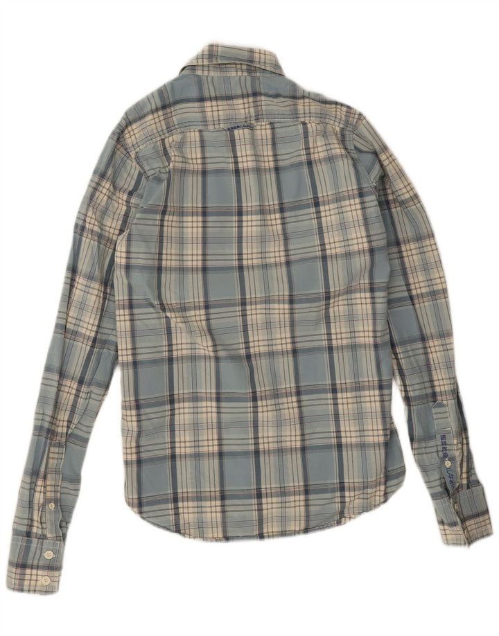 Camicia da uomo Superdry in cotone a quadri blu medio