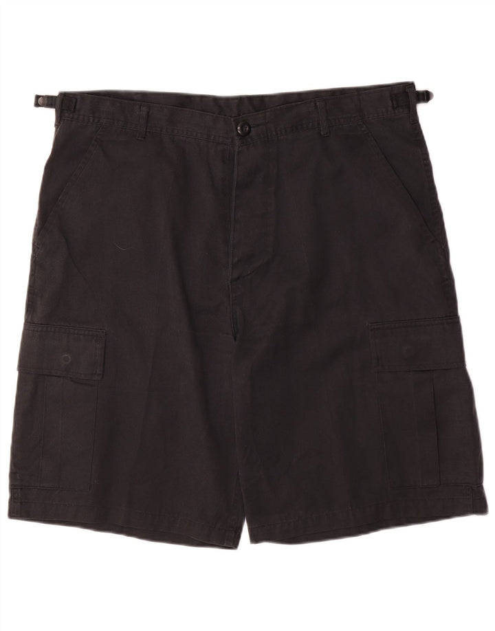MIL-TEC Mens Cargo Shorts Large W36  Black Polyester