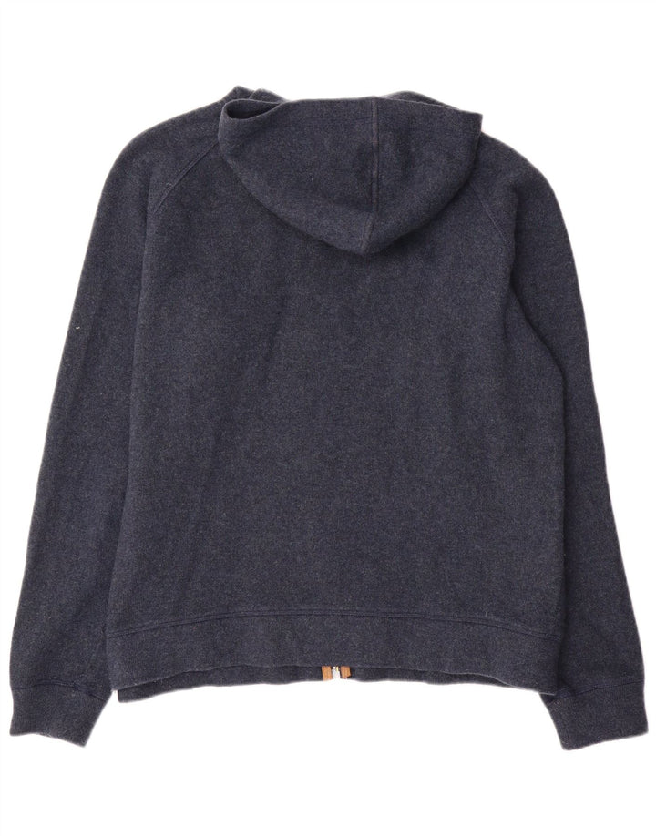 Maglione con cappuccio e zip grafica da uomo Woolrich 2XL in lana blu navy