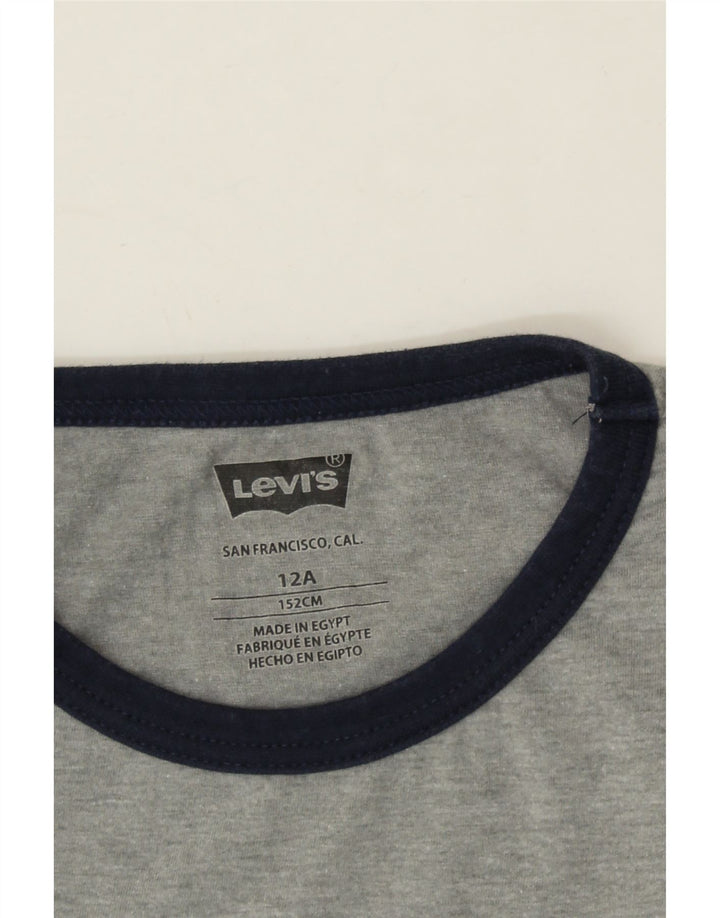 LEVI'S Boys Graphic T-Shirt Top 11-12 Years Grey Cotton Vintage Levi's and Second-Hand Levi's from Messina Hembry 