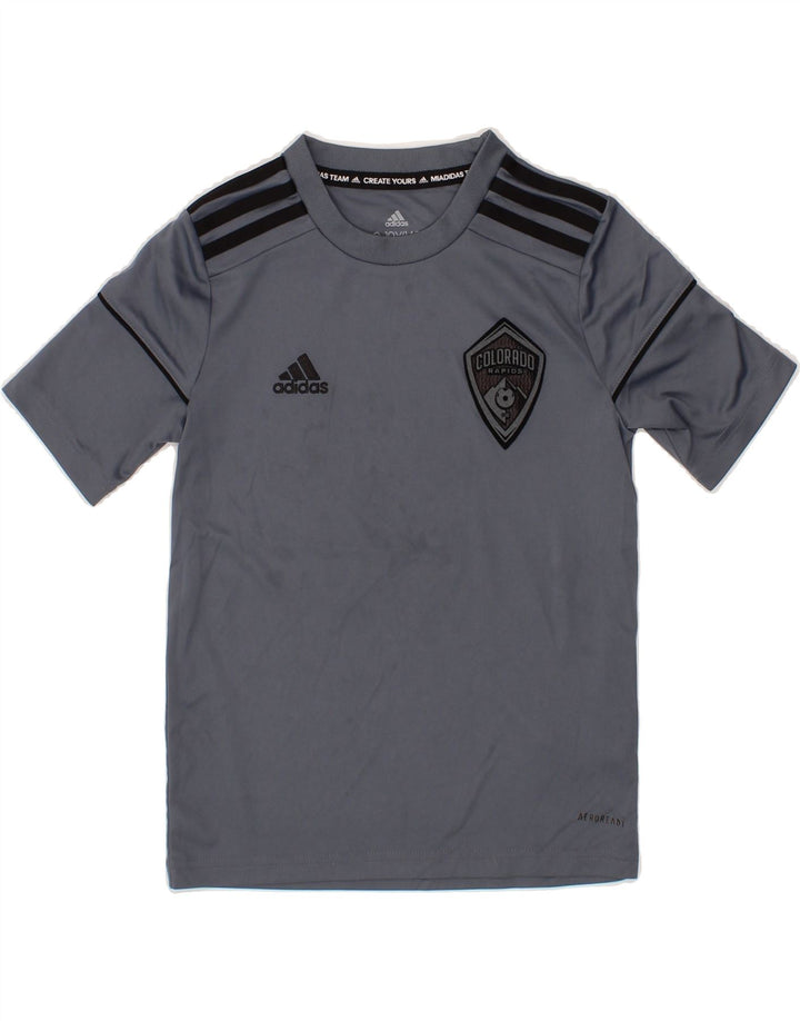ADIDAS Boys Colorado Rapids T-Shirt Top 9-10 Years Grey Polyester Vintage Adidas and Second-Hand Adidas from Messina Hembry 