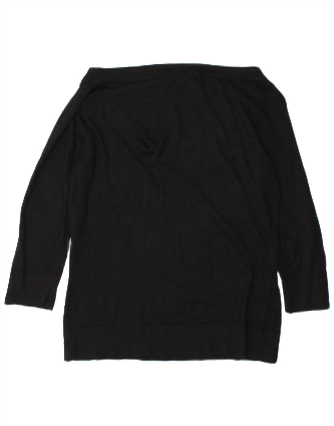 Marks & Spencer Top da donna con maniche a 3/4 UK 10 Small in viscosa nera