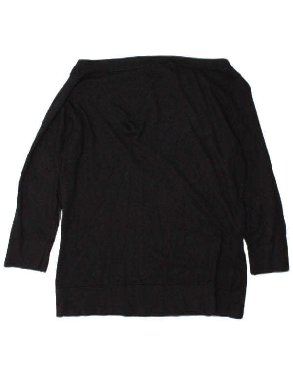 Marks & Spencer Top da donna con maniche a 3/4 UK 10 Small in viscosa nera