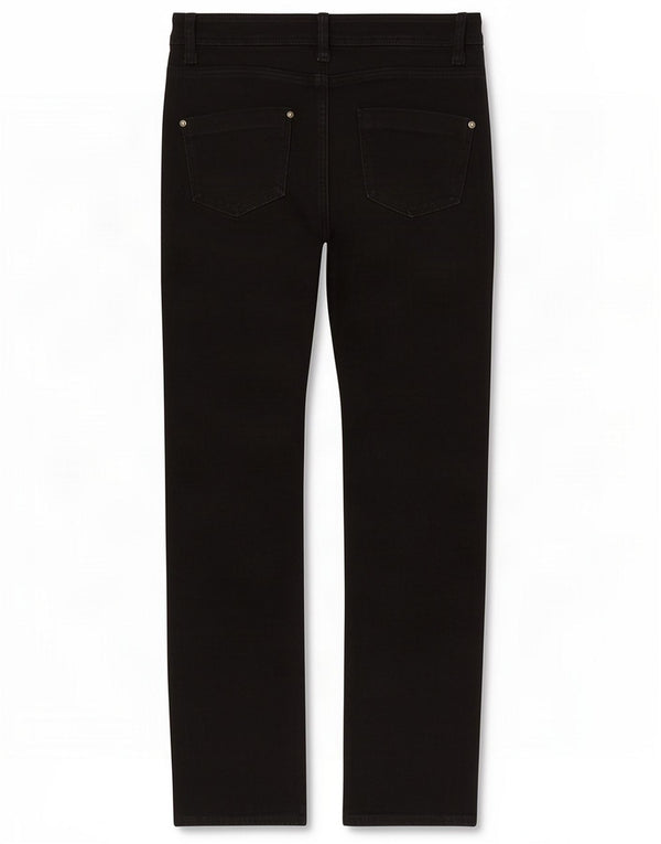 M&Co Jeans dritti da donna UK 10 Small W30 L29 Nero Cotone