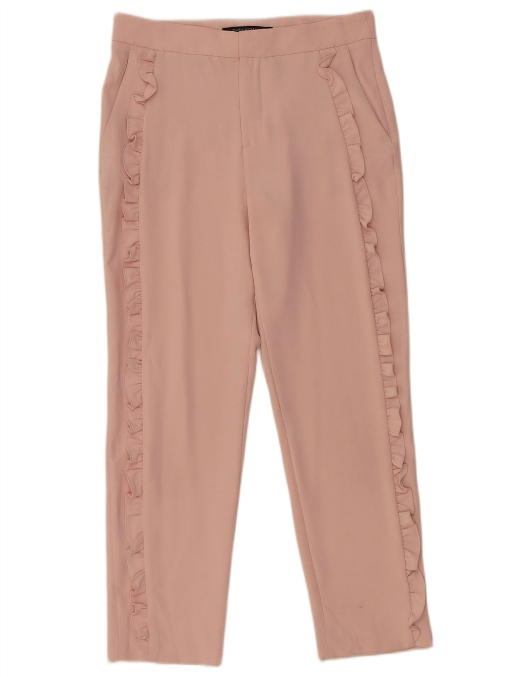 Pantaloni chino slim da donna Zara piccoli W27 L26 poliestere rosa