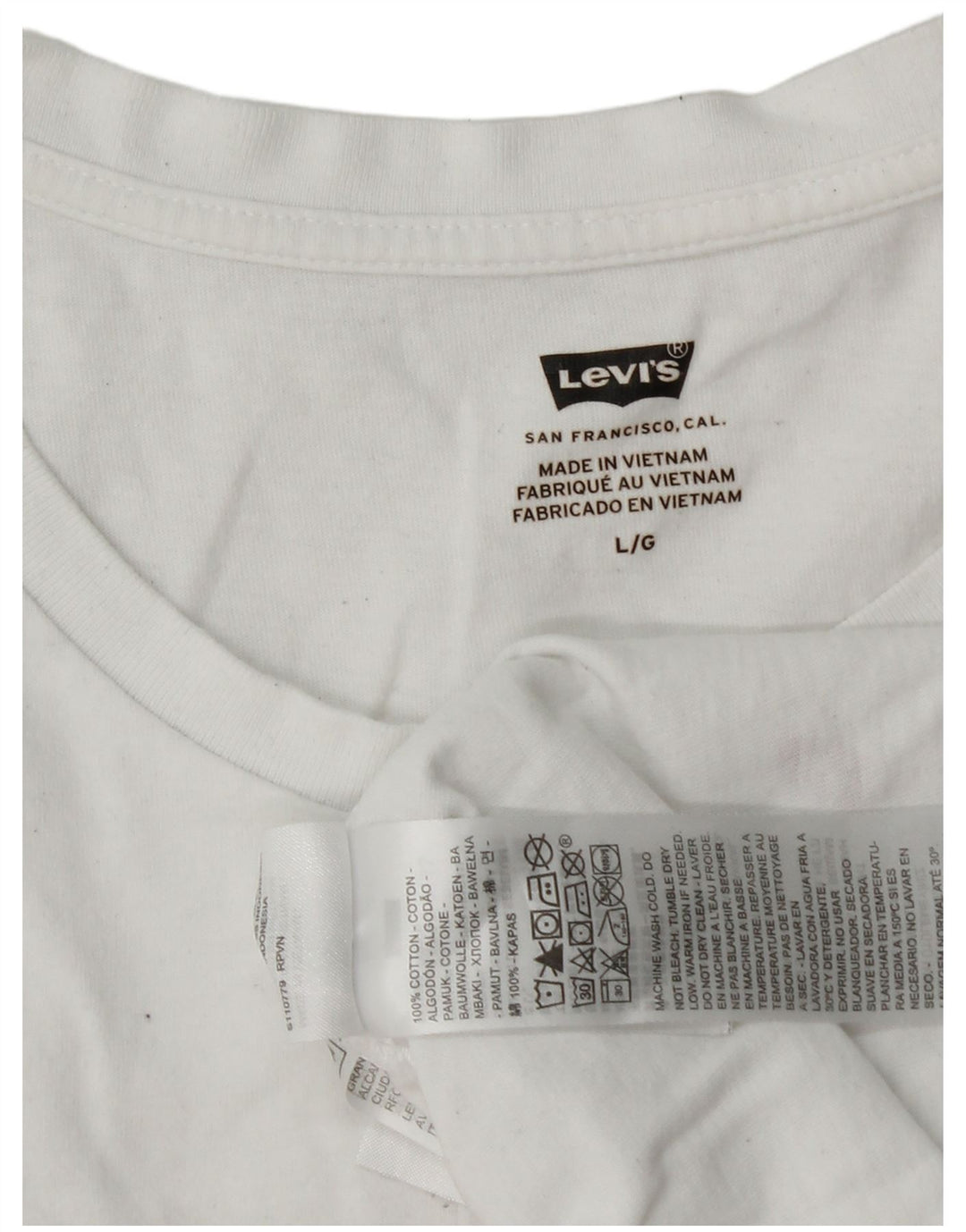 T-shirt grafica da uomo Levi's Top grande in cotone bianco