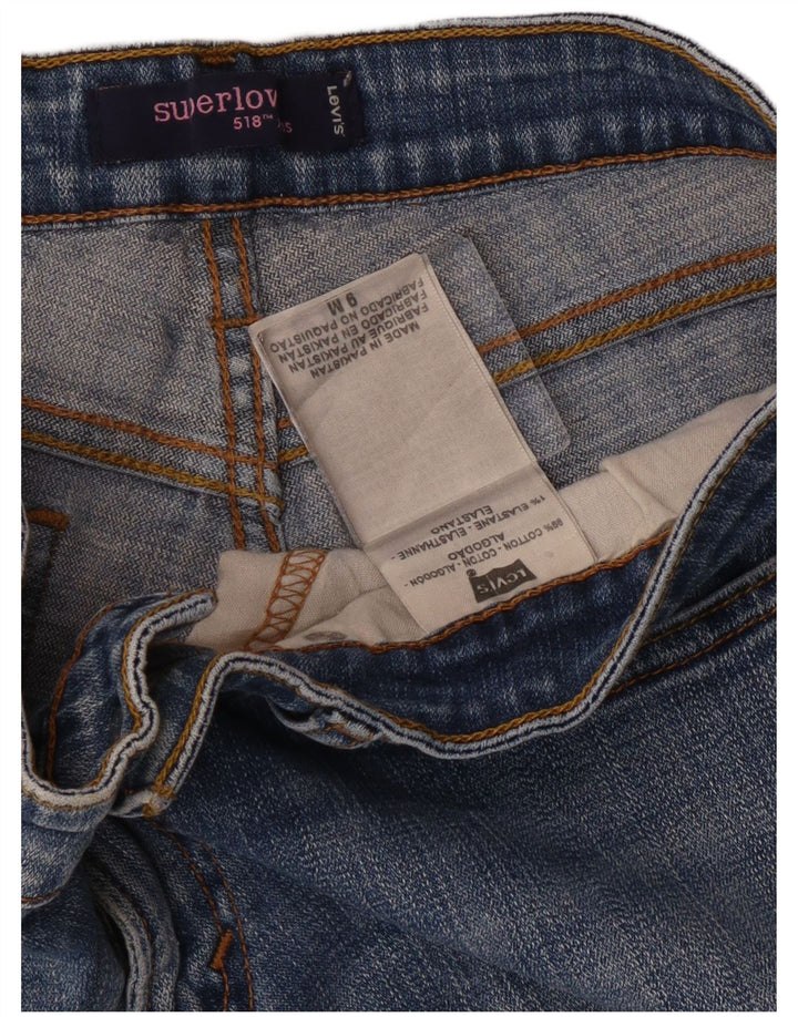 Levi's Donna 518 Jeans Bootcut Super Low US 9 Medio W30 L31 Cotone Blu