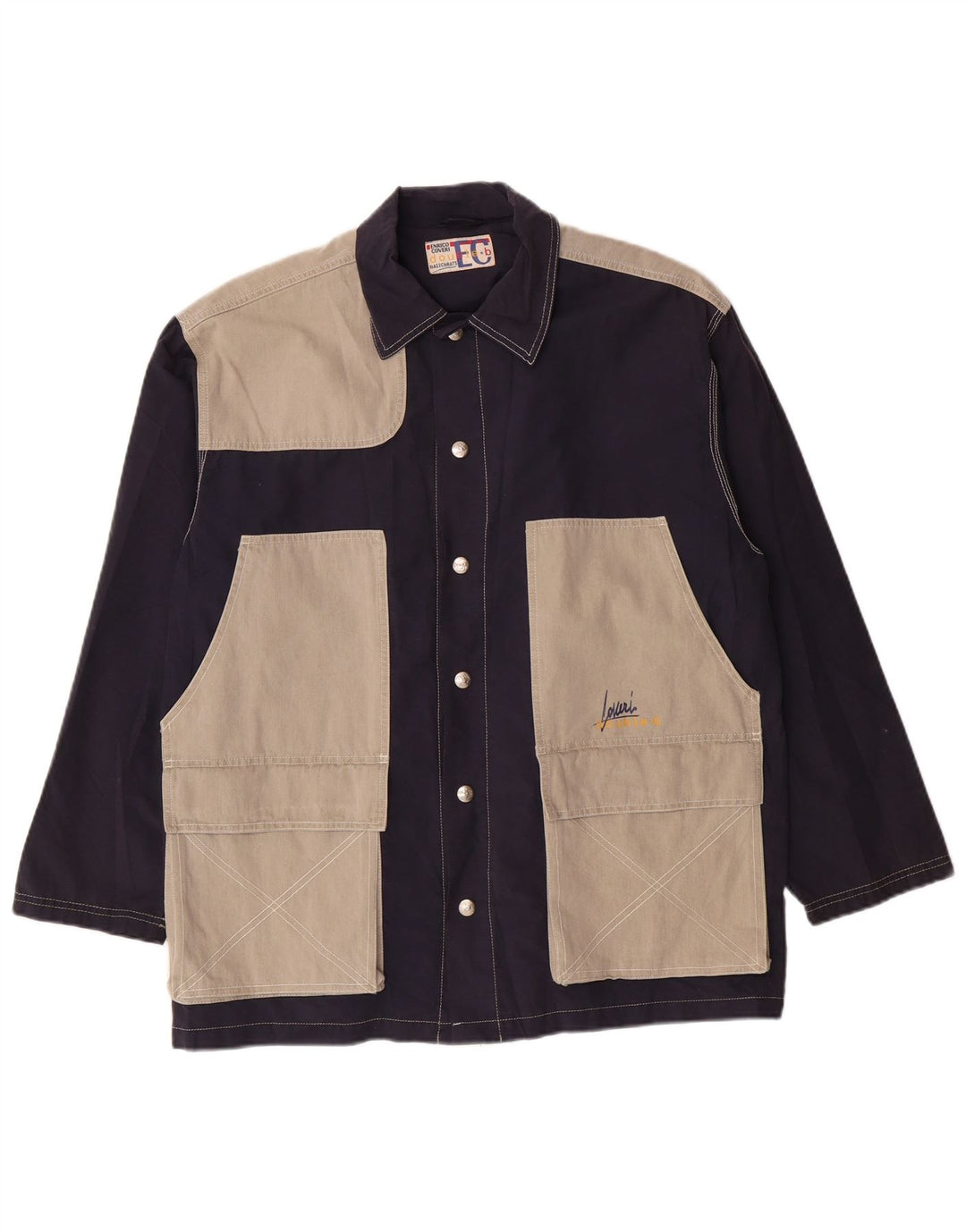 Giacca utility da uomo Enrico Coveri UK 40 Large Blu Navy Colourblock