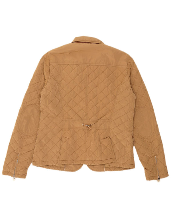 Massimo Dutti Giacca trapuntata da donna UK 14 Large Beige Poliestere