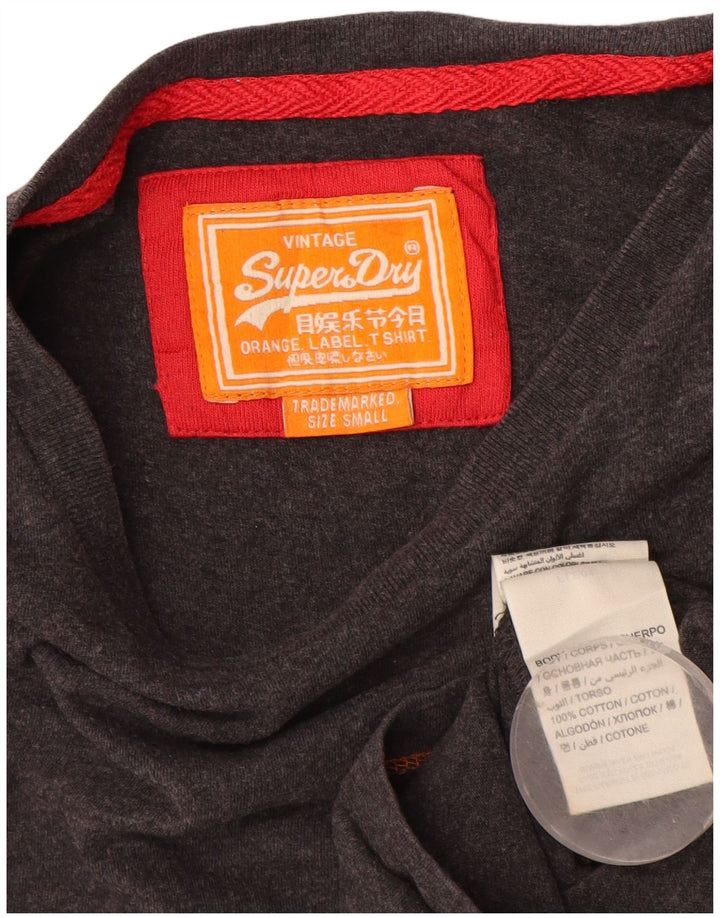 T-shirt da uomo Superdry Top Small in cotone grigio