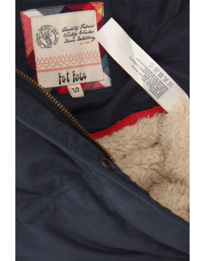 Gilet imbottito con cappuccio da donna Fat Face UK 10 piccolo poliestere blu