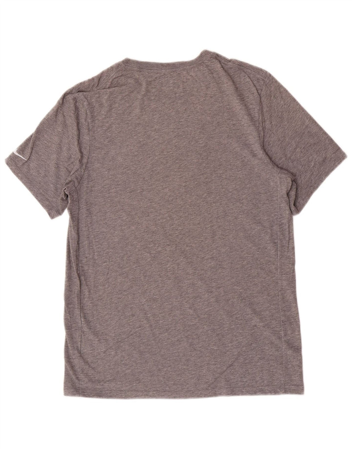 T-shirt grafica Nike Dri Fit da uomo in cotone grigio medio