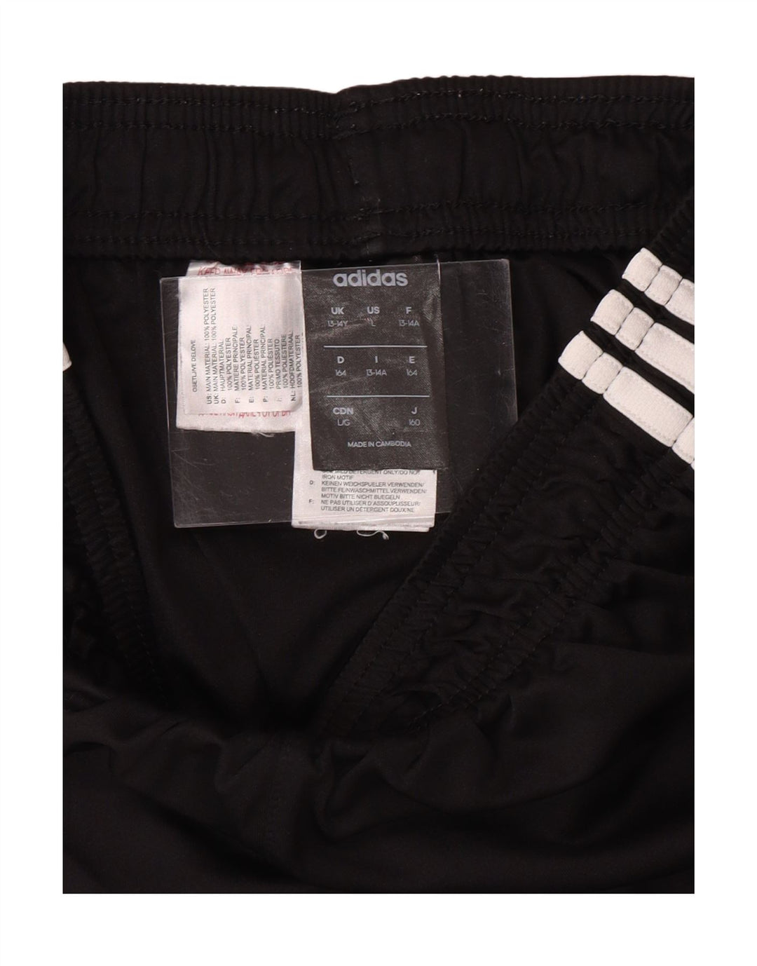 ADIDAS Boys Climalite Sport Shorts 13-14 Years Large Black Polyester Vintage Adidas and Second-Hand Adidas from Messina Hembry 