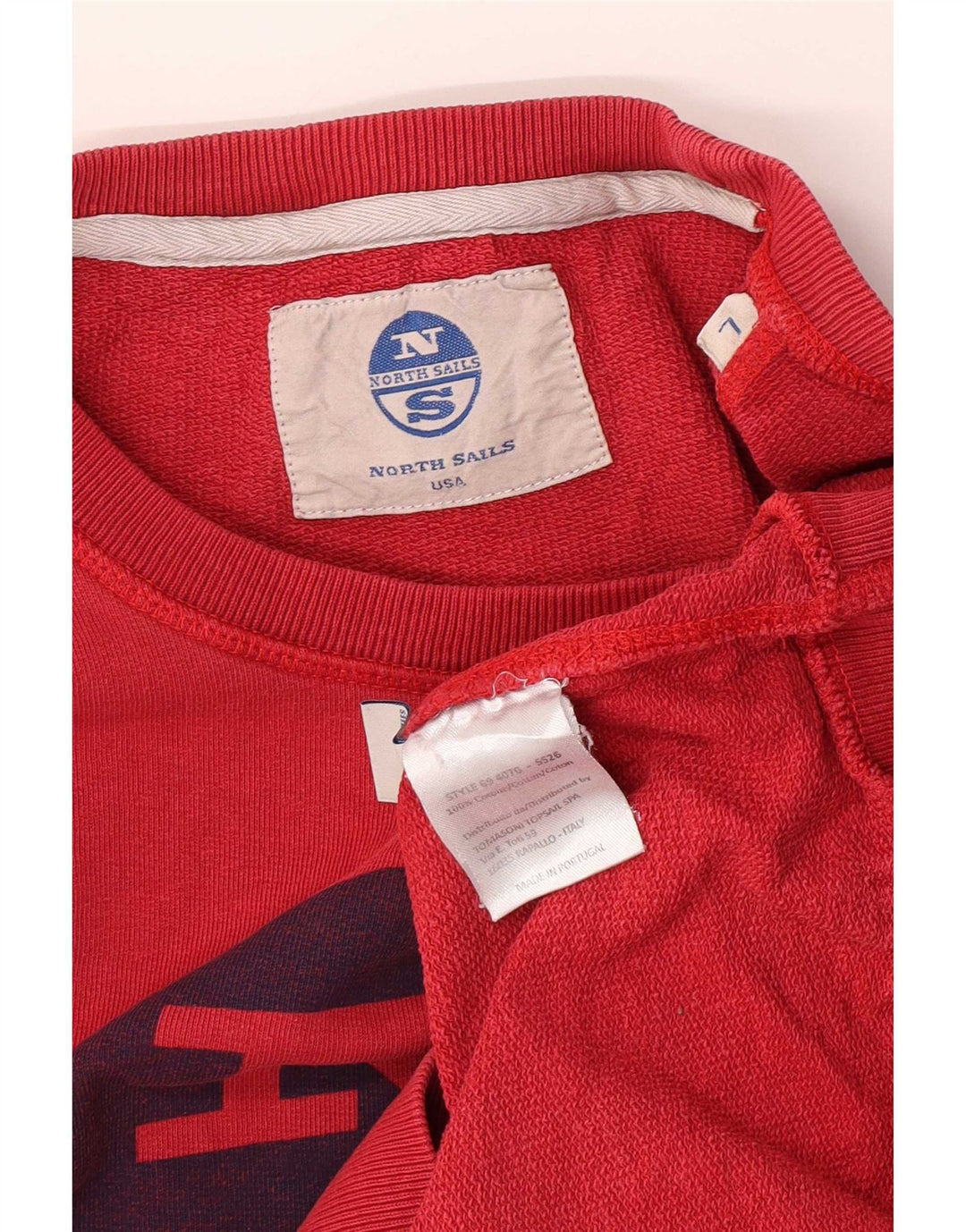 Felpa grafica da uomo North Sails, grande, in cotone rosso