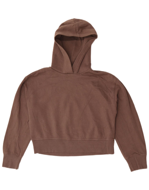 Maglione corto con cappuccio oversize da donna Zara UK 10 piccolo in cotone grigio