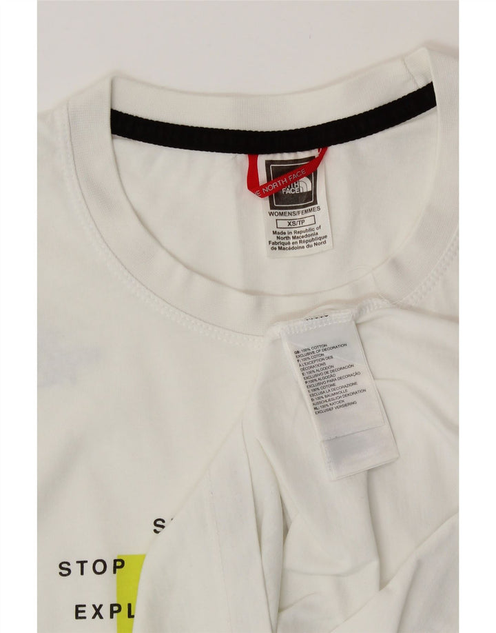 THE NORTH FACE T-shirt grafica da donna Top UK 6 XS Bianca