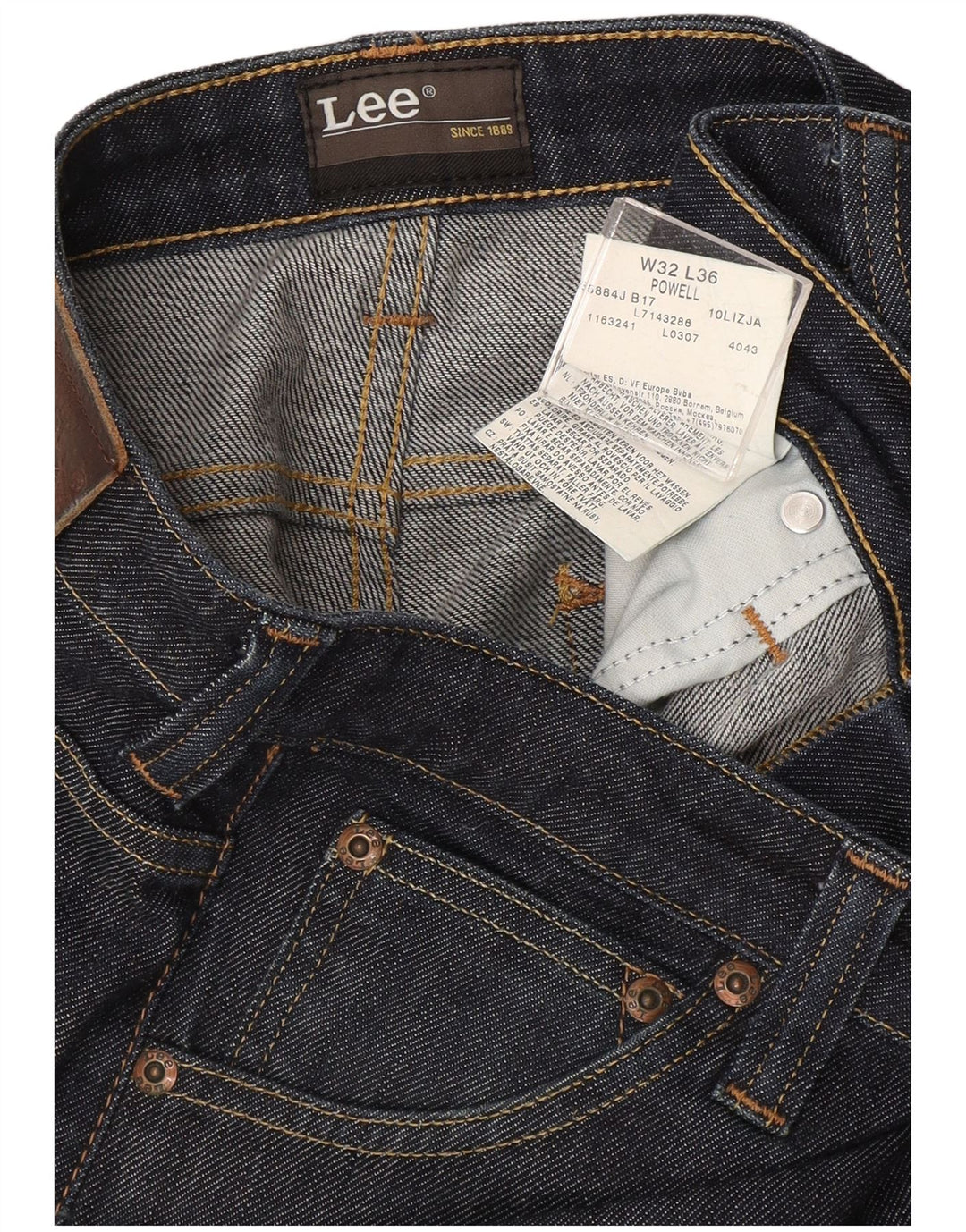 Jeans Lee Powell dritti slim da donna W32 L36 cotone blu navy