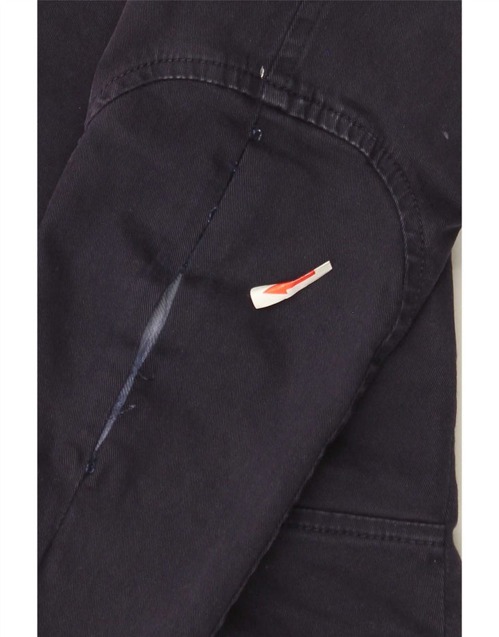 Giacca da motociclista corta da donna Zara UK 14 grande in cotone blu navy