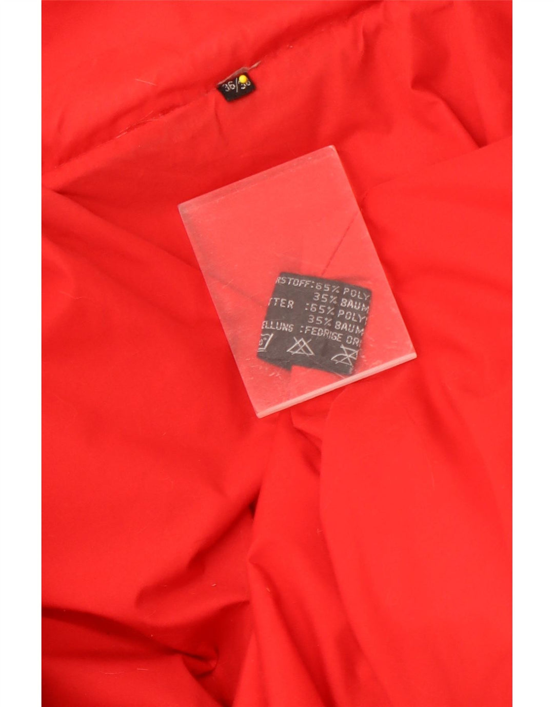 Cappotto imbottito oversize da donna vintage EU 36/38 piccolo poliestere rosso