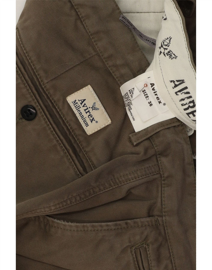 Pantaloni chino dritti da uomo Avirex W36 L32 cotone kaki