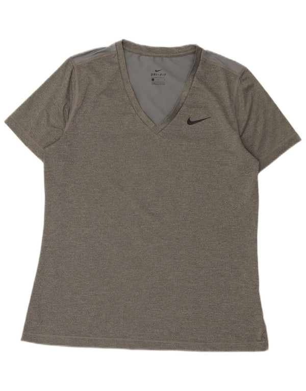 T-shirt Nike Dri Fit da donna, taglia UK 14, grande, in poliestere grigio