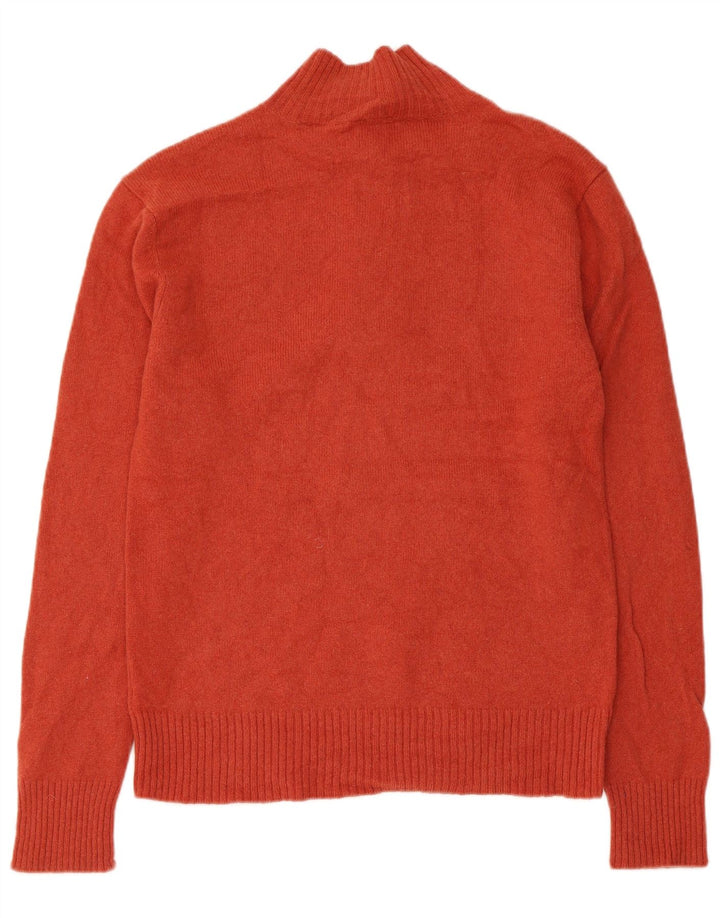 Timberland Maglione da uomo con zip e collo in lana d'agnello arancione grande