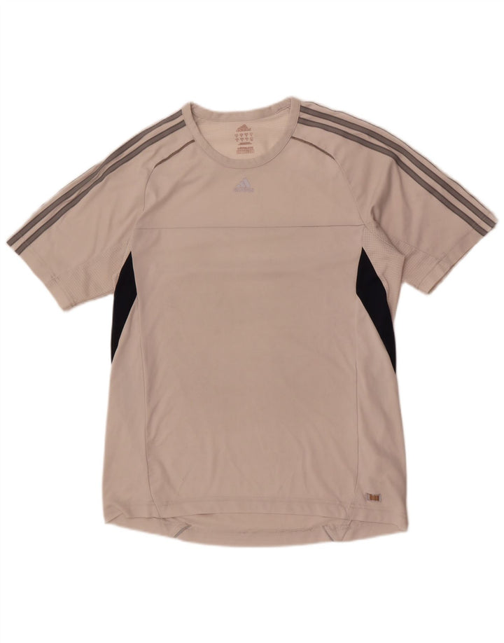 T-shirt Adidas Climacool da uomo Top in poliestere color block bianco medio