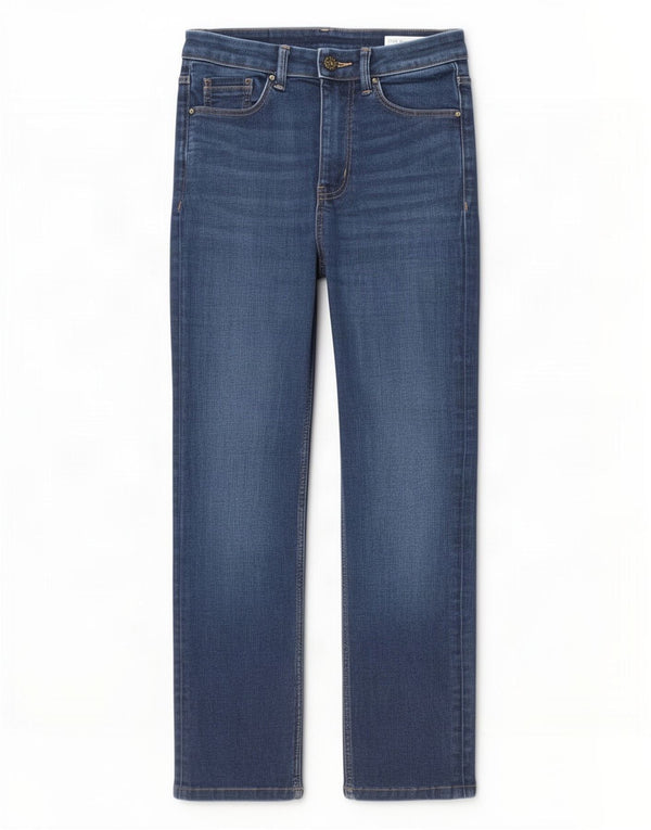 Jeans corti a sigaretta da donna Marks & Spencer UK 8 piccoli W26 L23 blu