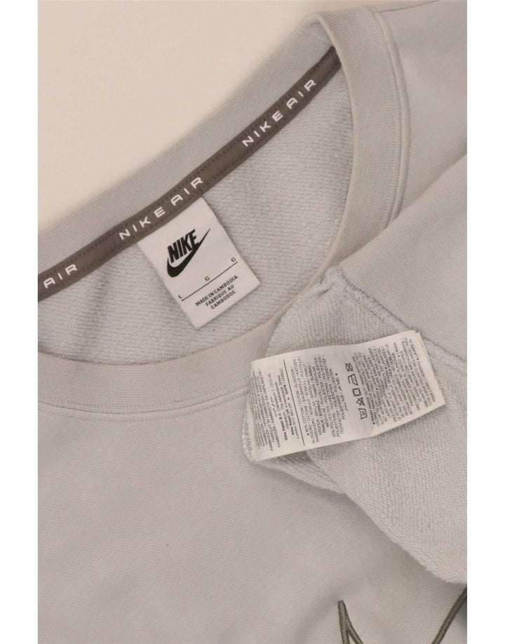 Felpa grafica Nike da uomo, maglione grande, cotone blu
