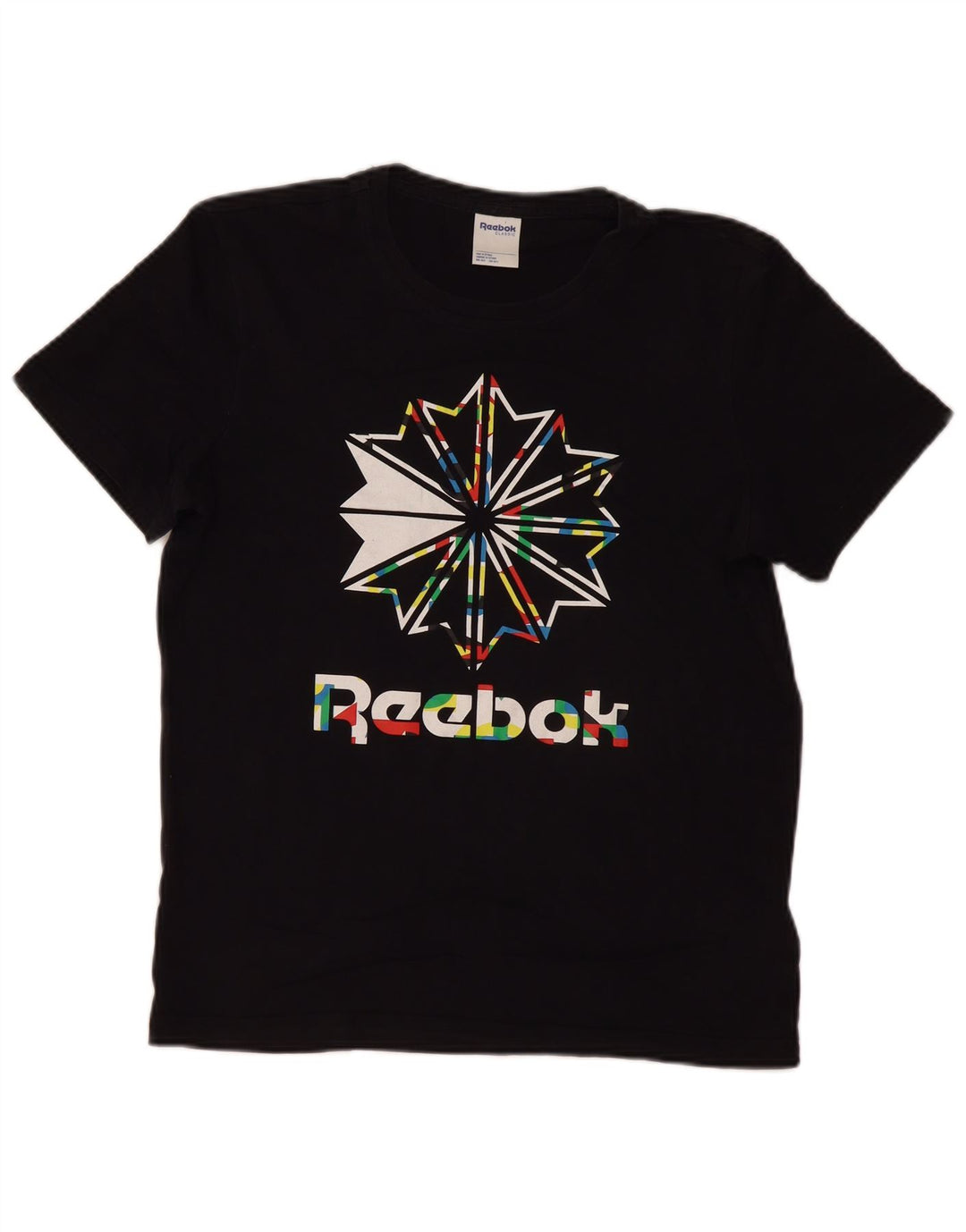 T-shirt grafica da uomo REEBOK Top in cotone nero medio