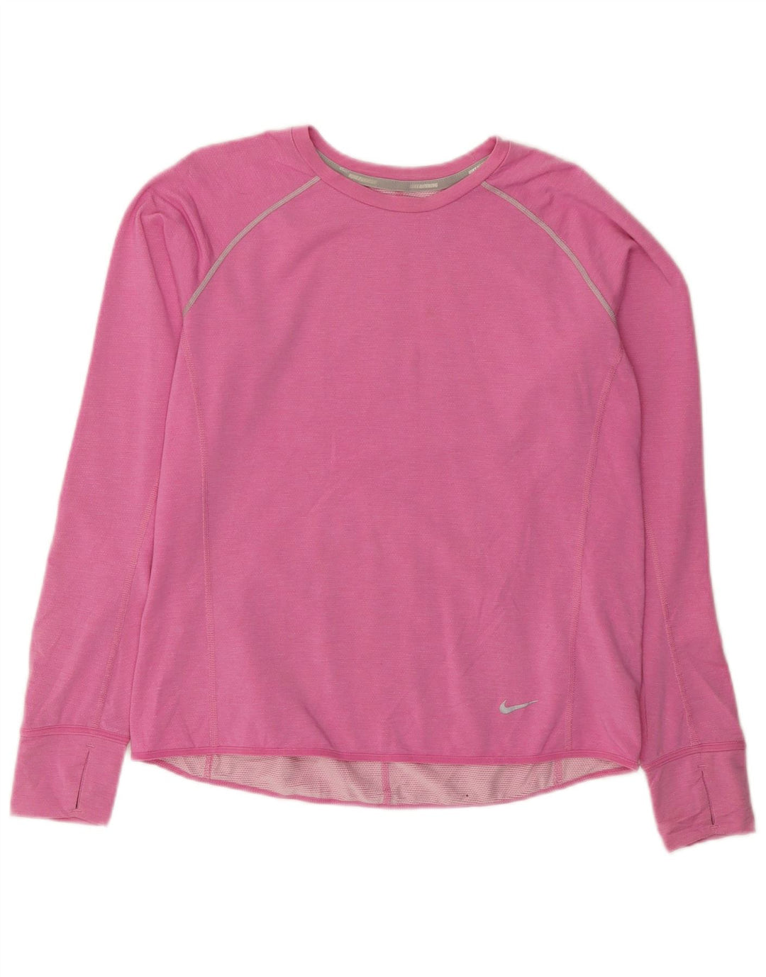 Top NIKE Dri Fit da donna a maniche lunghe UK 18 XL Lyocell rosa